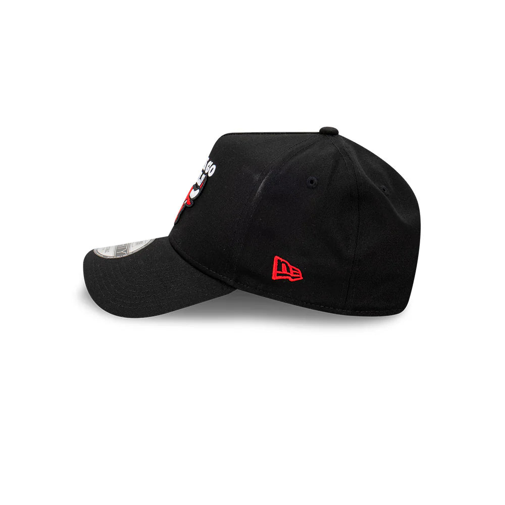 Chicago Bulls Hat - Black 9Forty A-Frame NBA Snapback Cap - New Era
